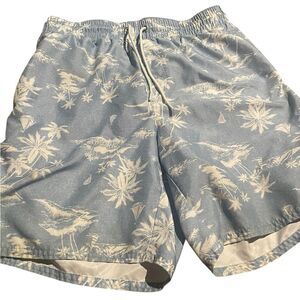 Saddlebred size XLBlue Palm Print Men's Swim Shorts